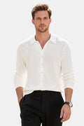Men's White Slim Fit Polo Shirt - Button
