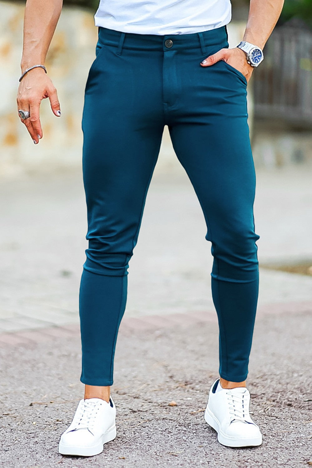 Mens Casual Pant - Process Blue