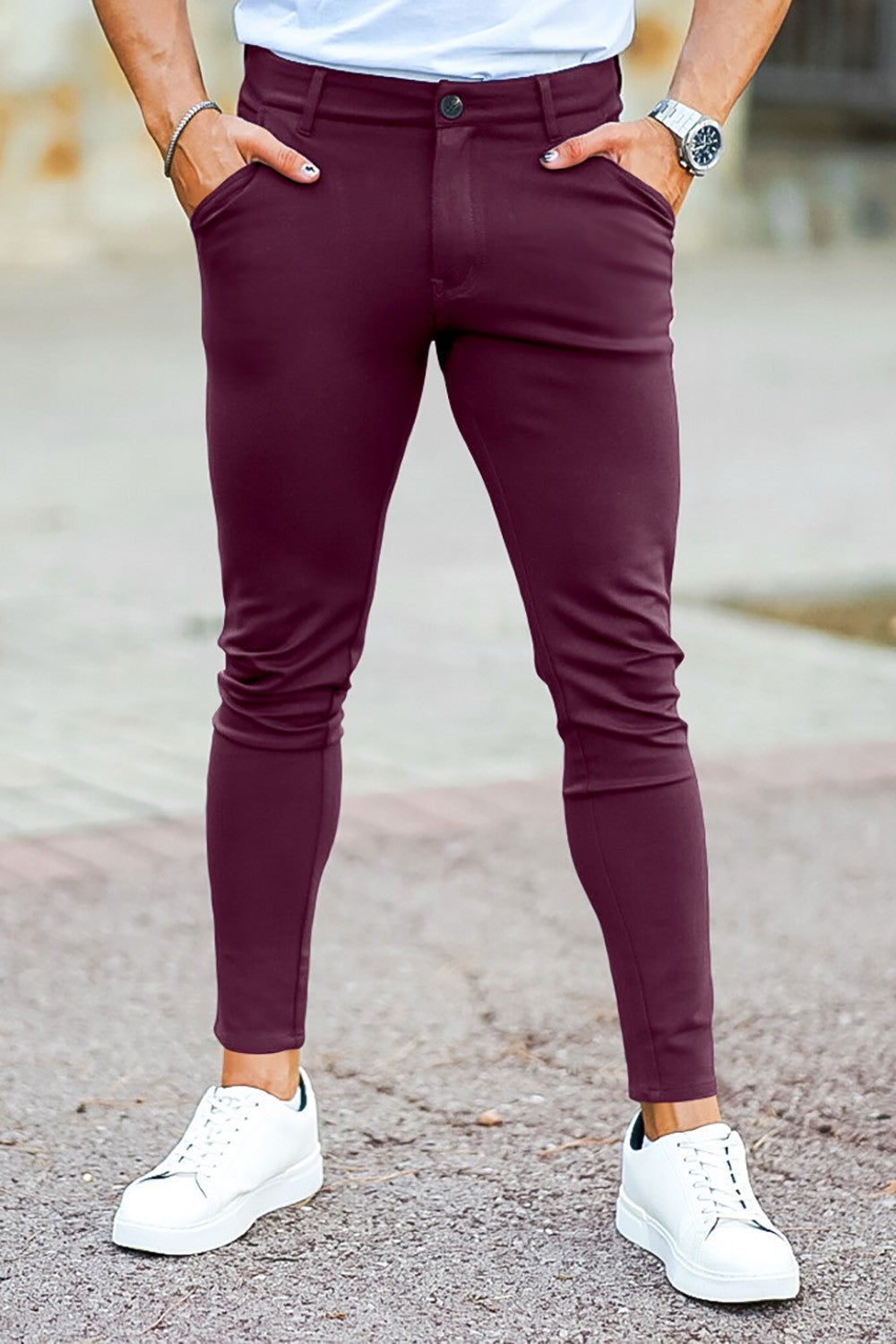 Mens Casual Pant - Wine