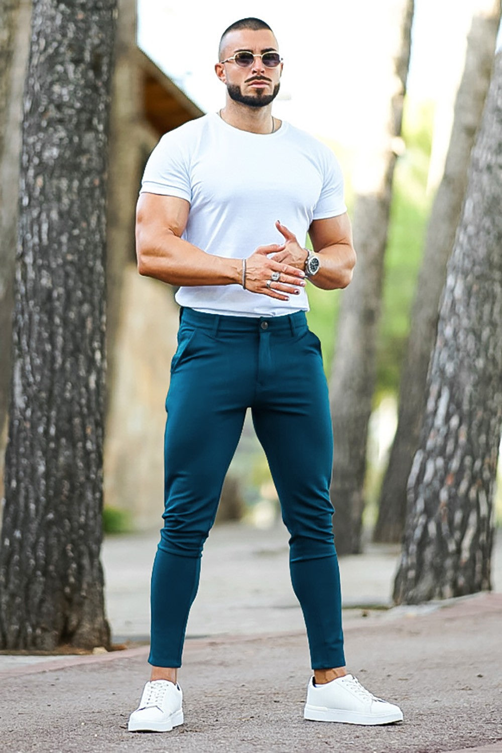 Mens Casual Pant - Process Blue