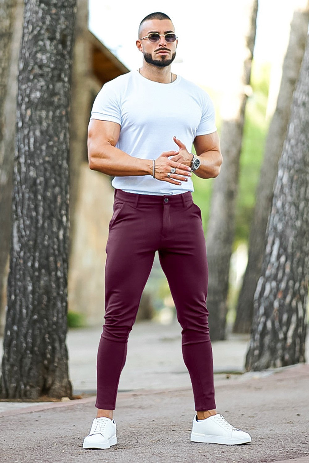 Mens Casual Pant - Wine
