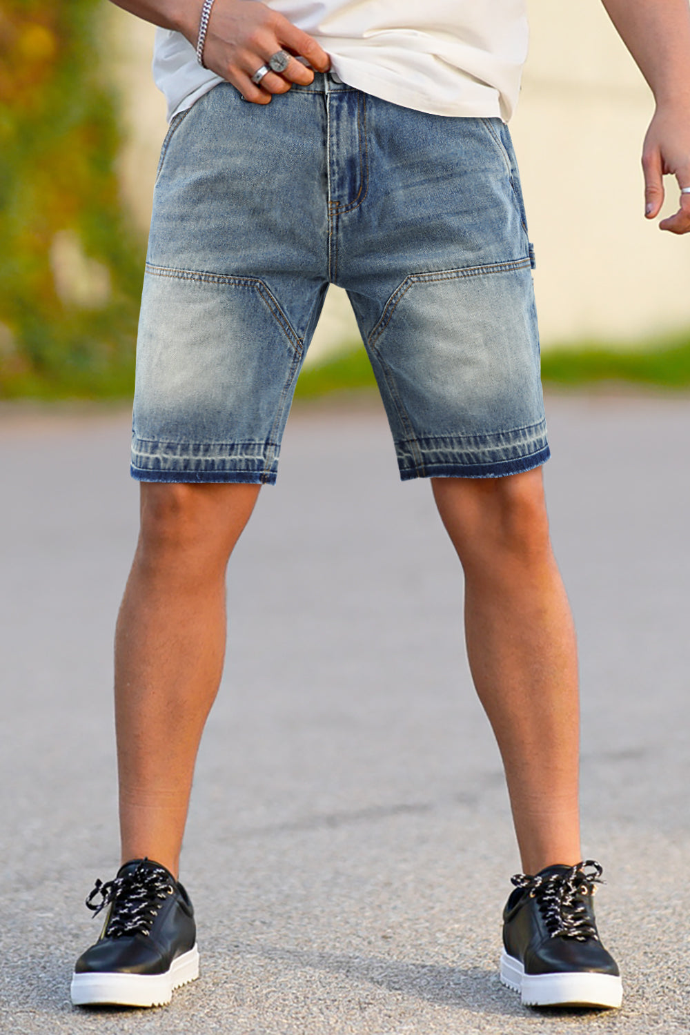 Men's Stretch Denim Shorts - Gradient Blue