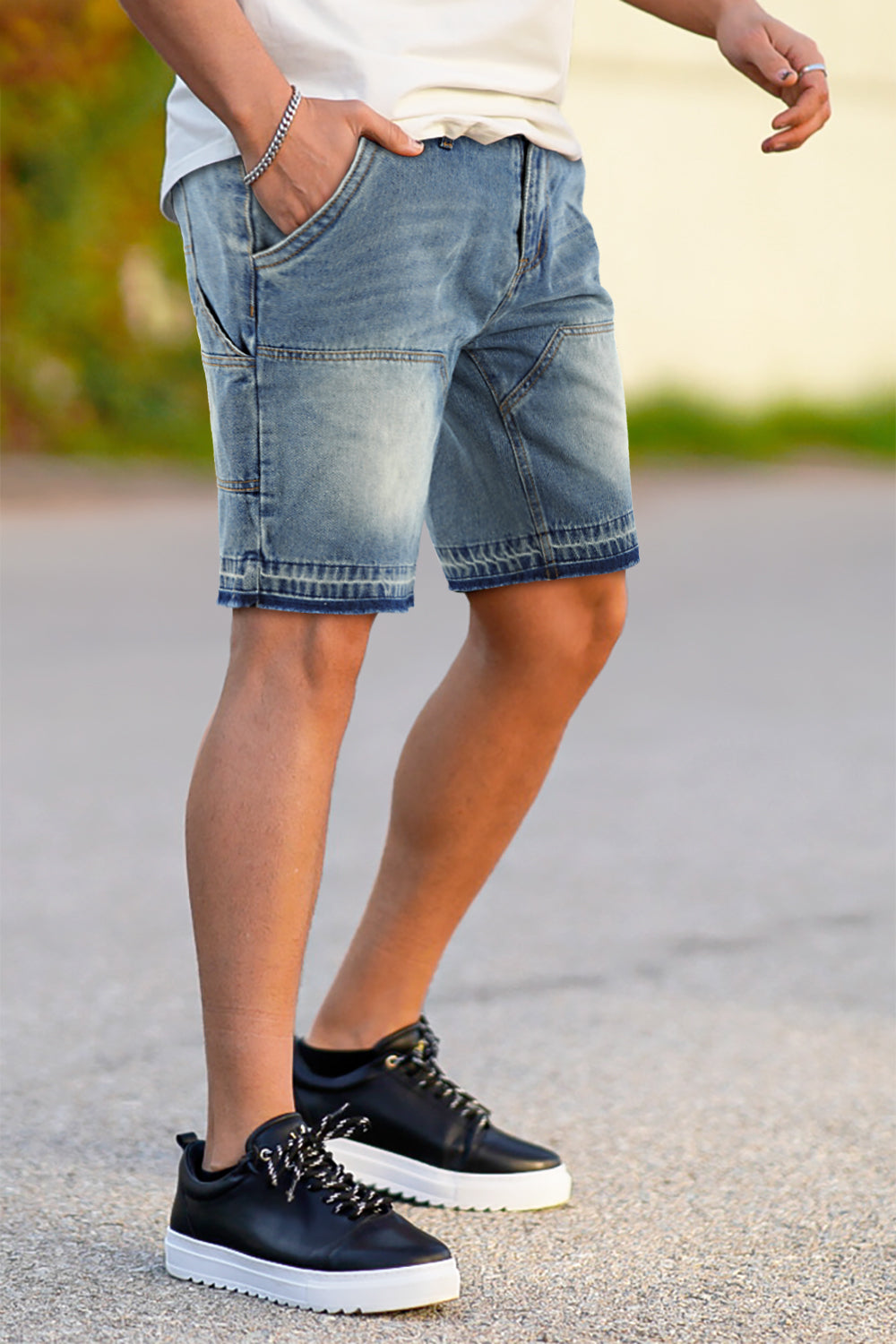 Men's Stretch Denim Shorts - Gradient Blue