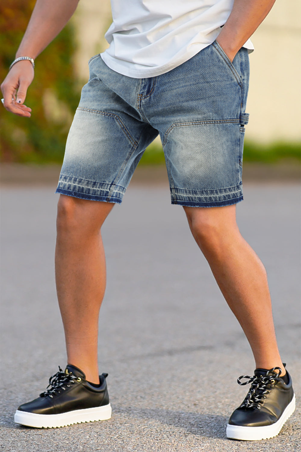 Men's Stretch Denim Shorts - Gradient Blue