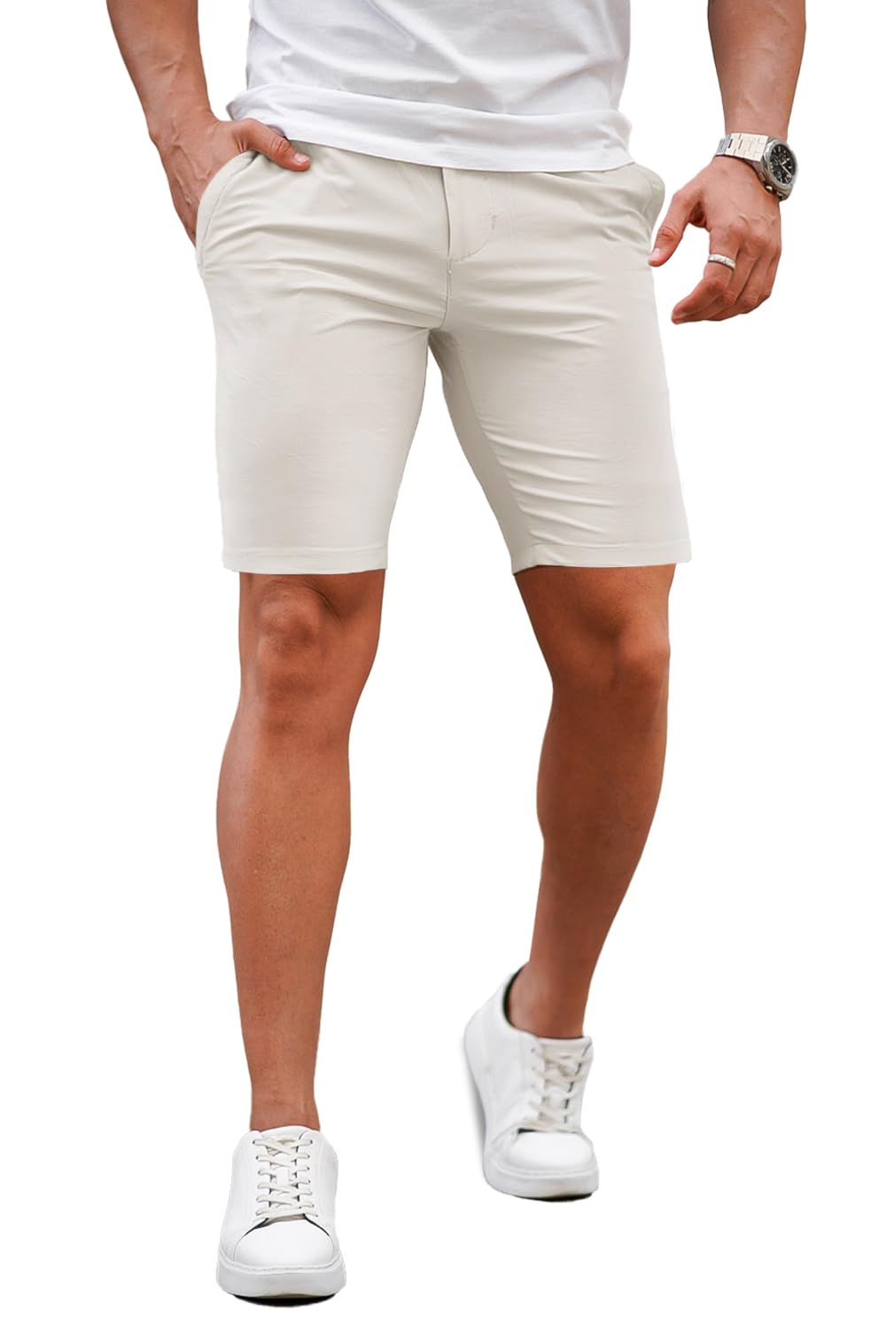 Mens Tailored Chino Short - White