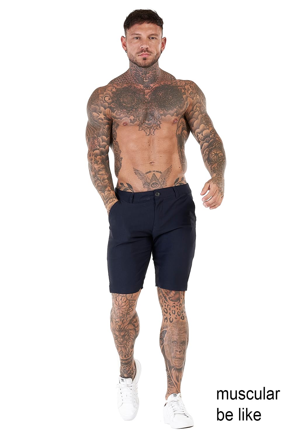 Mens Tailored Chino Short - Navy Blue