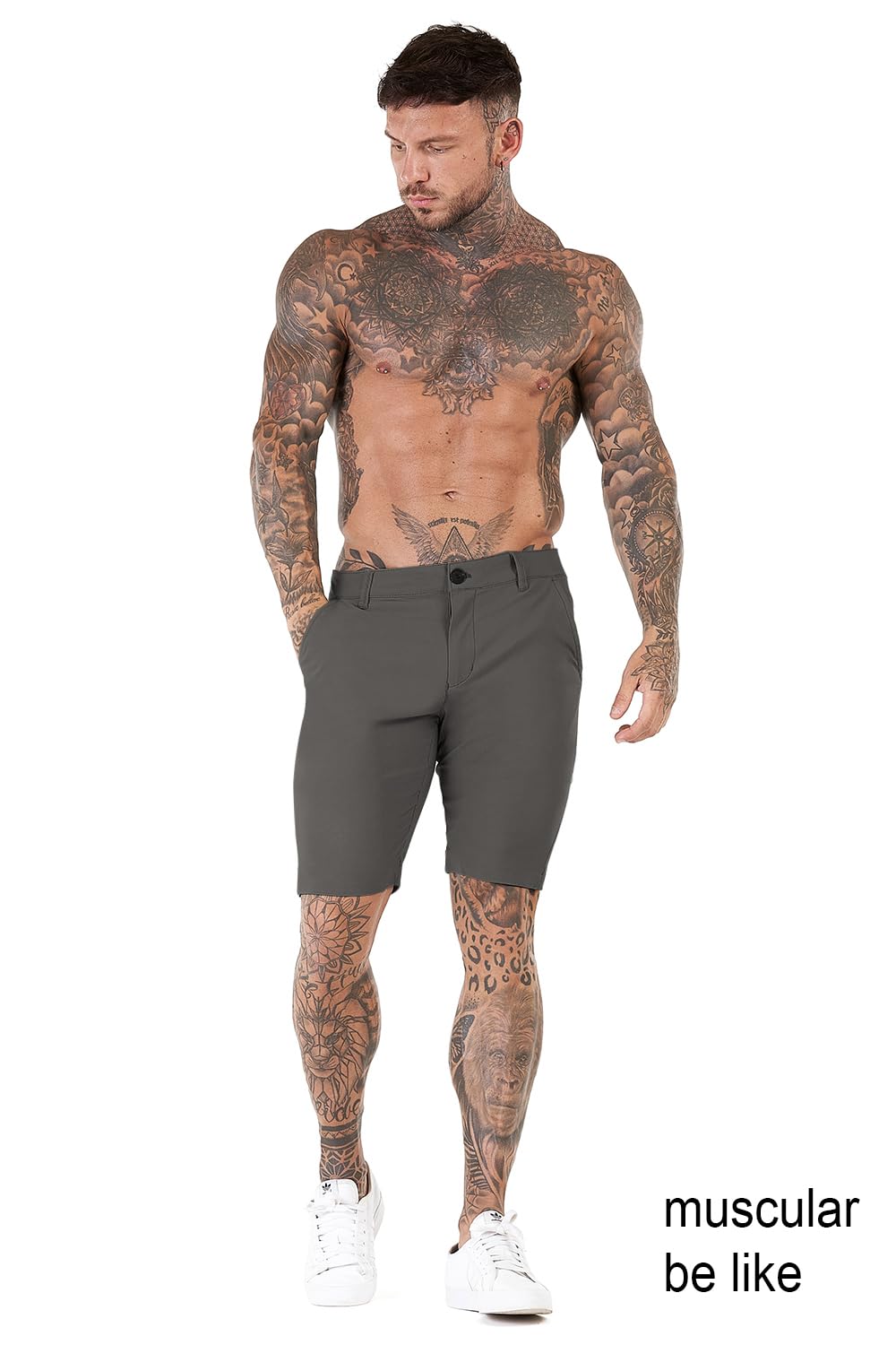 Mens Tailored Chino Short - Dark Grey