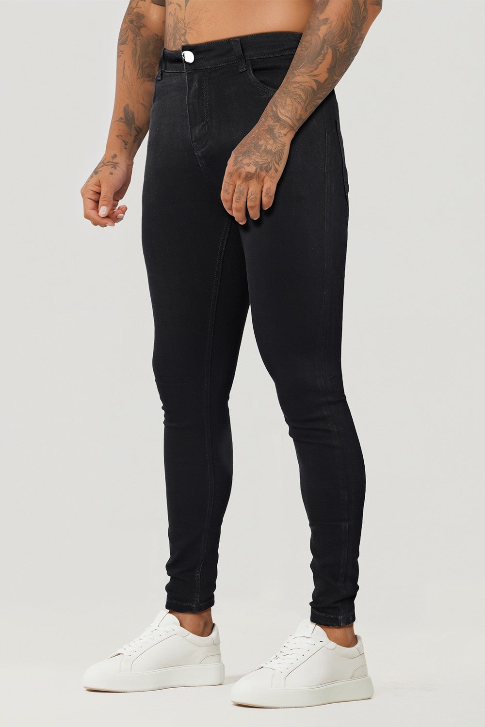 Mens Skinny Jean - White/ Black & Comfortable