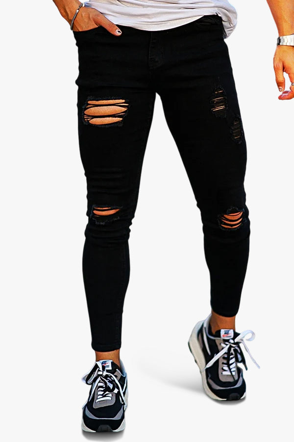 Men's Black Stretch Jean - Ripped